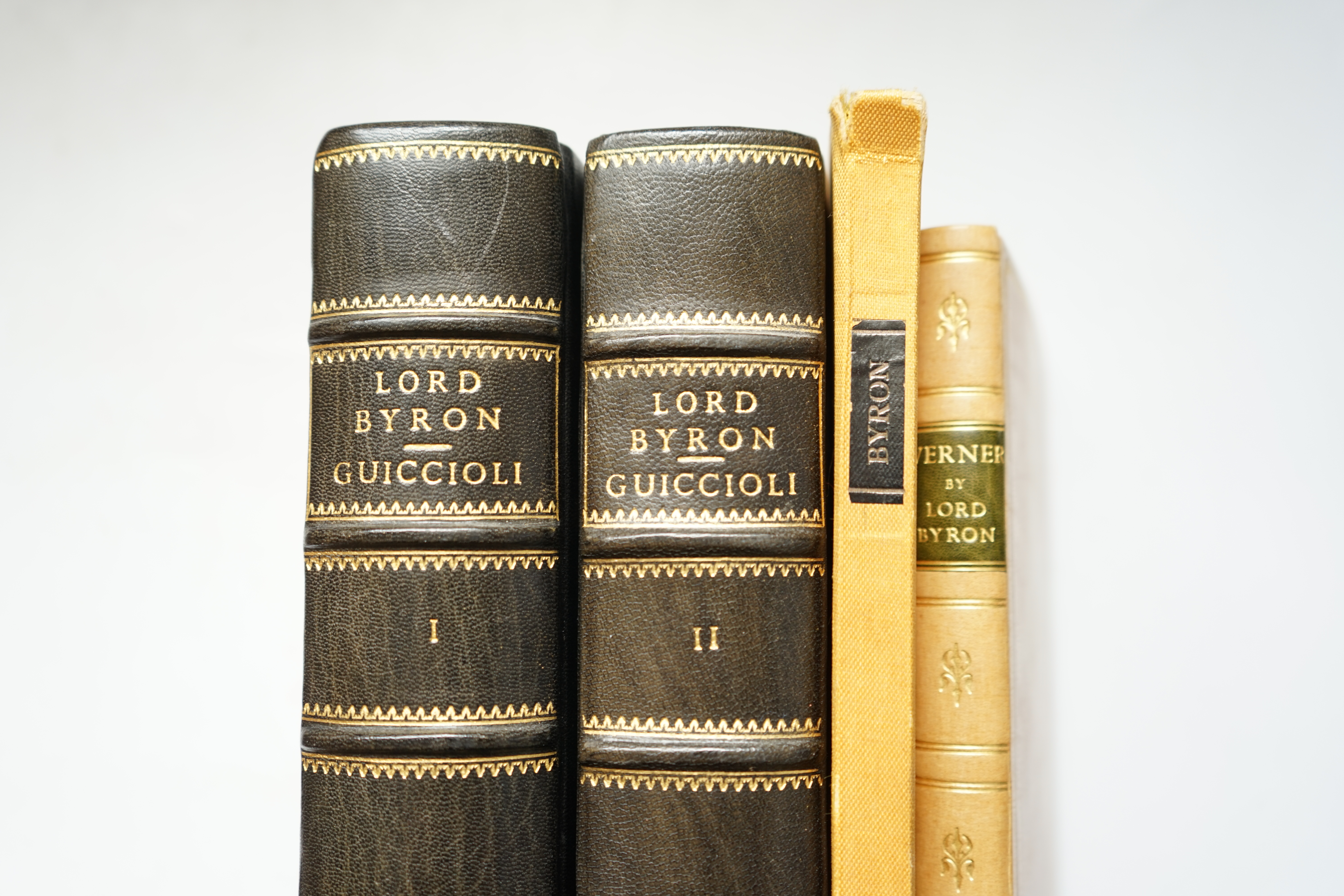 Guiccioli, Countess - My recollections of Lord Byron; and Those of Eye-Witnesses of his Life, 2 vols, 1st English-language edition, 8vo, rebound quarter calf with marbled boards, portrait frontis, Richard Bentley, London